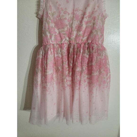 EUC Zenzi Girl's Sleeveless Floral Tulle Lined Dress - Blush Pink Sparkle XL 14 - Picture 7 of 8